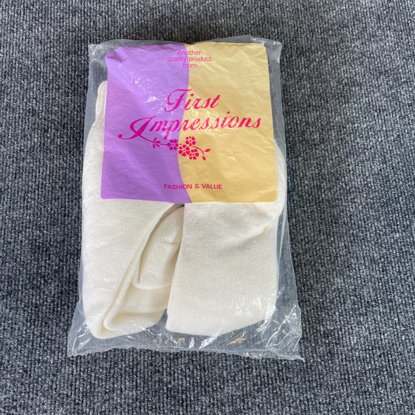 Vintage Cotton First Impressions Ankle Socks 4 Pairs White Womens 9-11 New USA