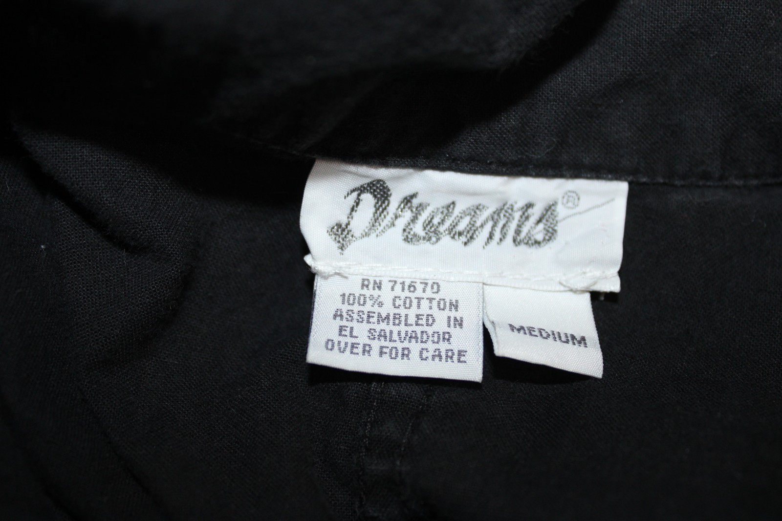 VTG 1980’s DREAMS Woman’s Black Cotton Romper Coveralls Jumpsuit Shorts, Size M