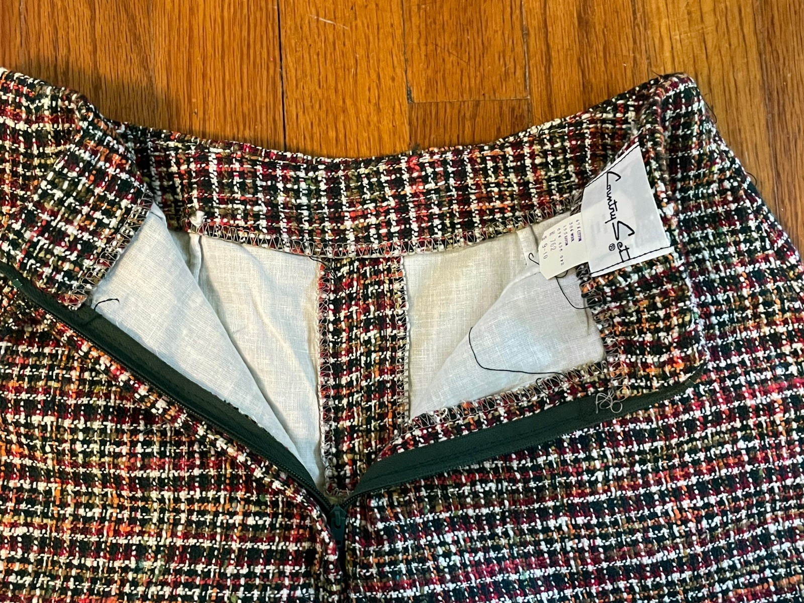 NWT Vintage 60s High Waist Wool Blend Tweed Shorts Preppy Old Money Country Club