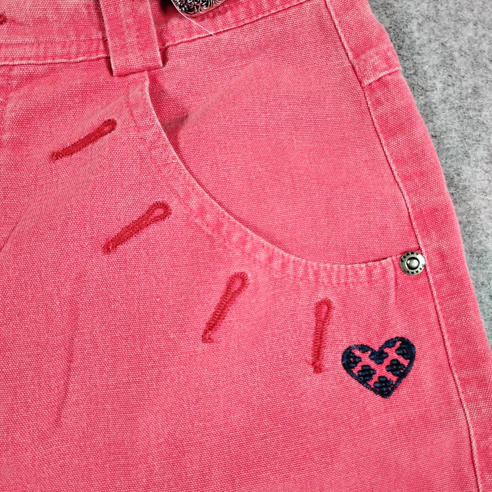 Perry Country Vintage 90s Pink High Rise Jeans Heart Embroidered 28×29