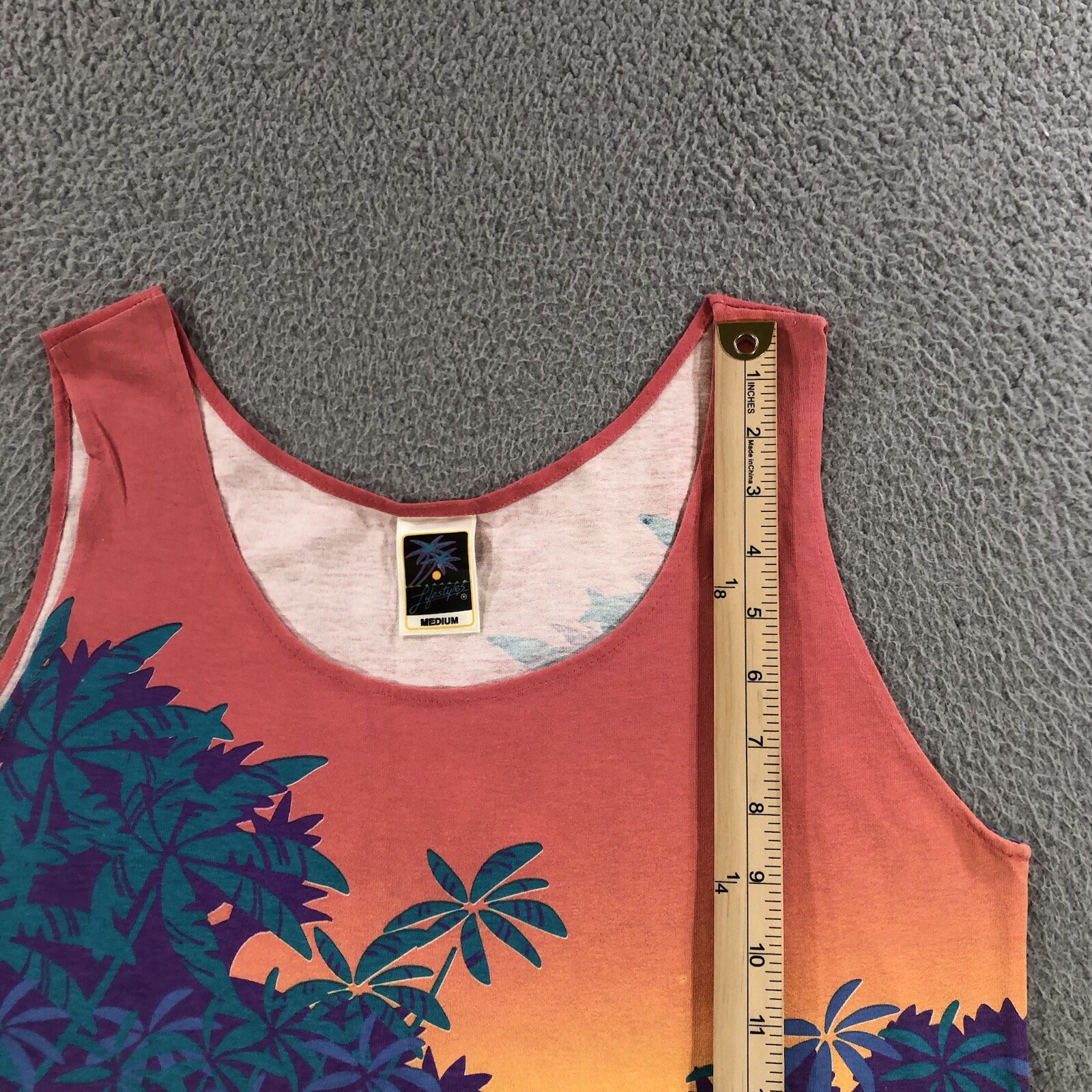 Vtg 90’s Lifestyles Resort Wear Tank Top Women’s M Pink AOP Hawaii Crazy Shirt