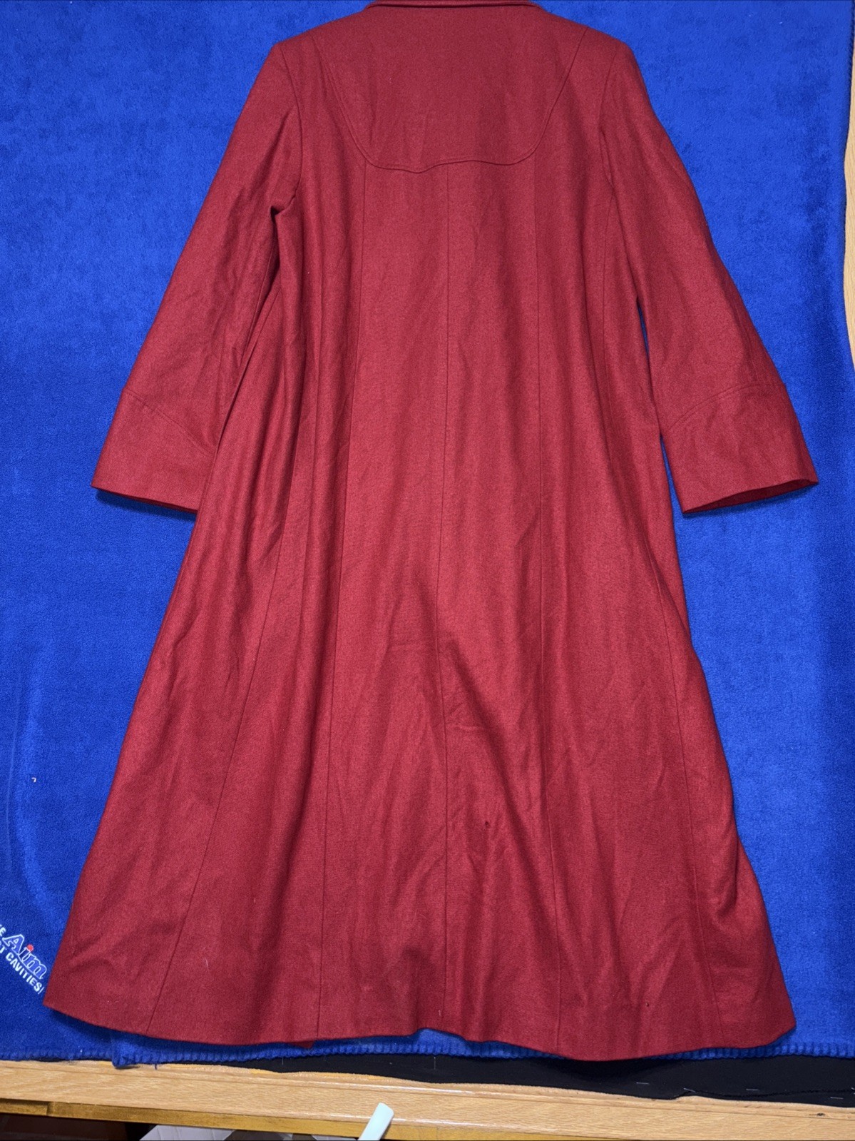 Braefair Women’s Red Wool Blend Long Swing Coat Pockets Lined Nwot Size 16
