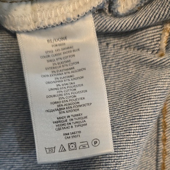 RE/DONE Vain Stove Pipe Jeans 25 High Rise Straight Leg Designer Denim