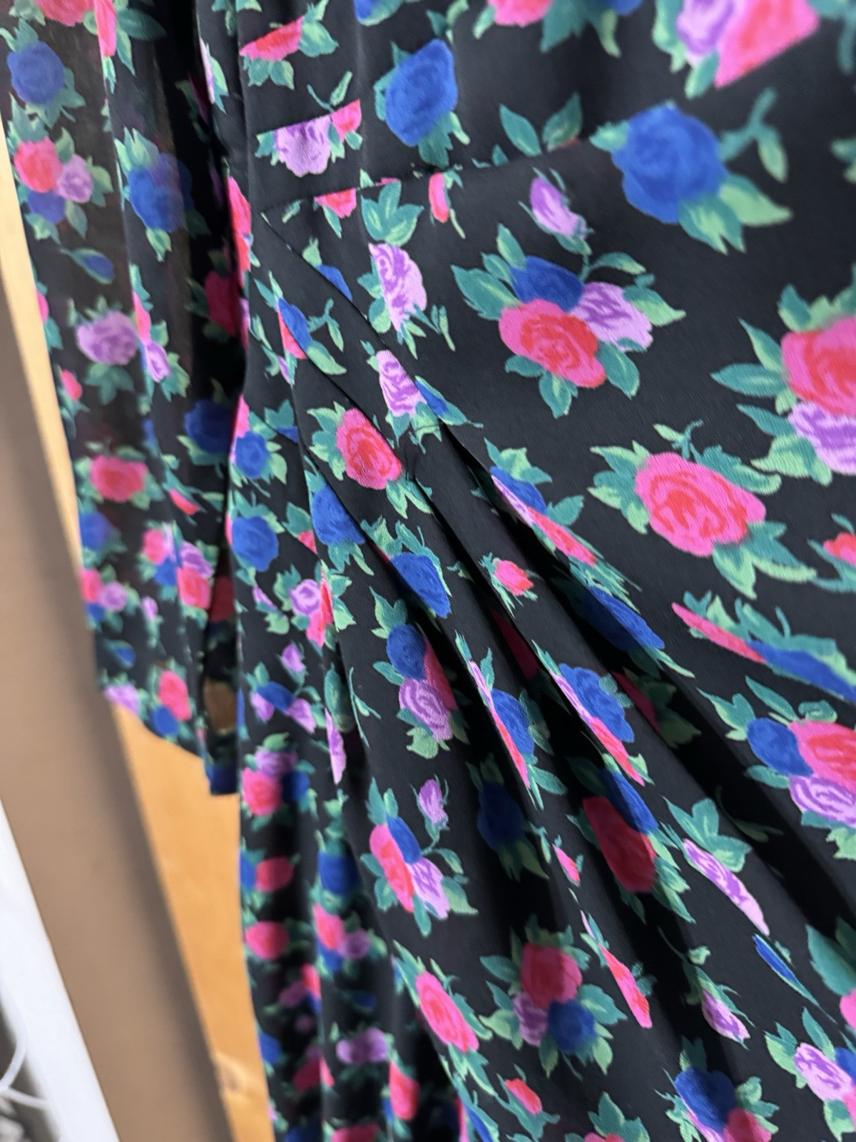 VTG 80s LIZ ROBERTS PUFF By Mary Ann Lamonte Floral Side Wrap Women’s Size M/L