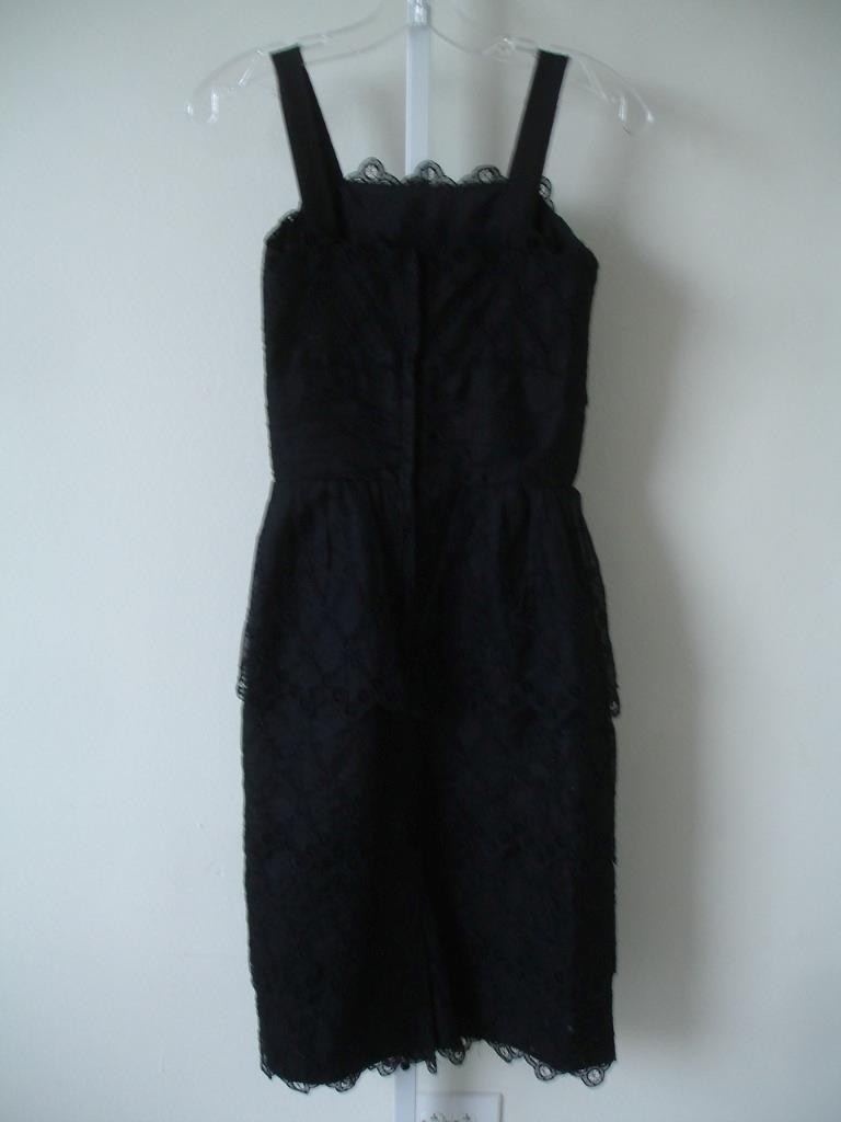Women’s XS Vtg 1950’s Sa’Bett of California Little Black Dress Lace Party Formal
