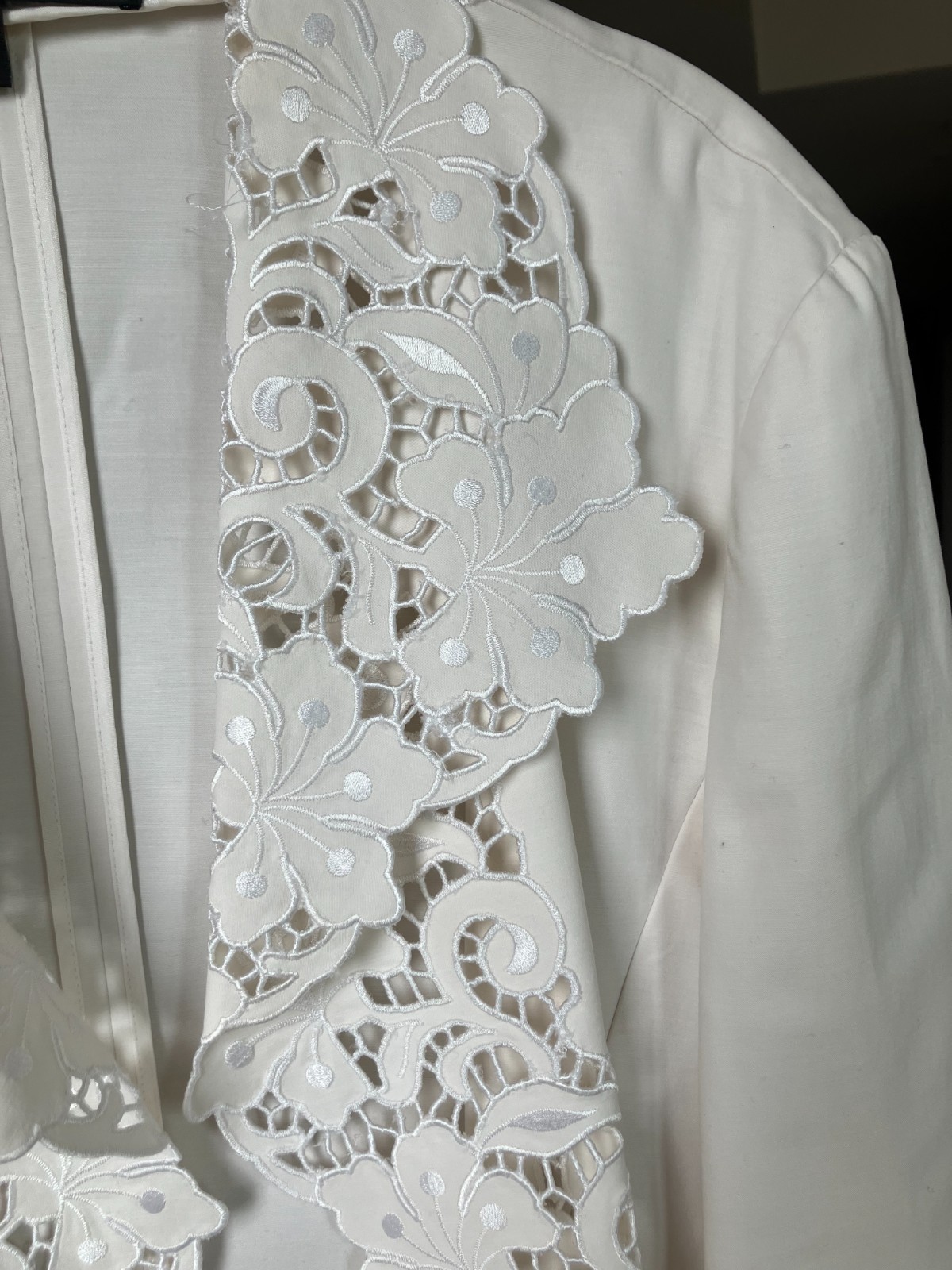 LINDA ALLERD ELLEN TRACY VINTAGE LACE TRIMMED JACKET BEAUTIFUL DETAILS