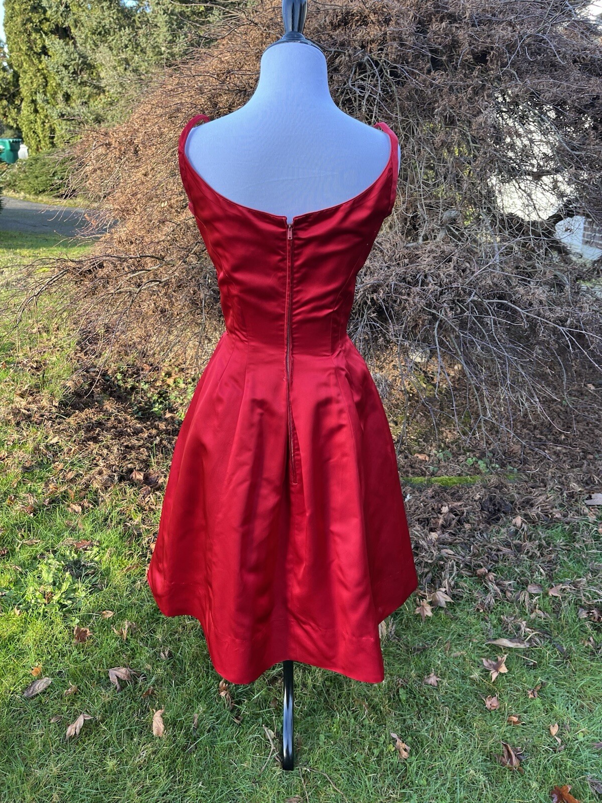 Vintage Ceil Chapman Dress 50s Red Spaghetti Straps Rare 🍒🍒 Bow