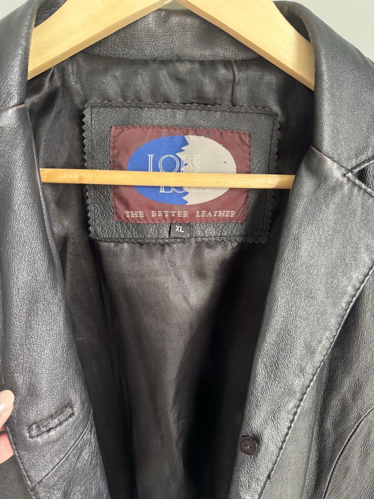 Vtg 90’s Leather Jacket Black Blazer Lobi Lobi Vintage