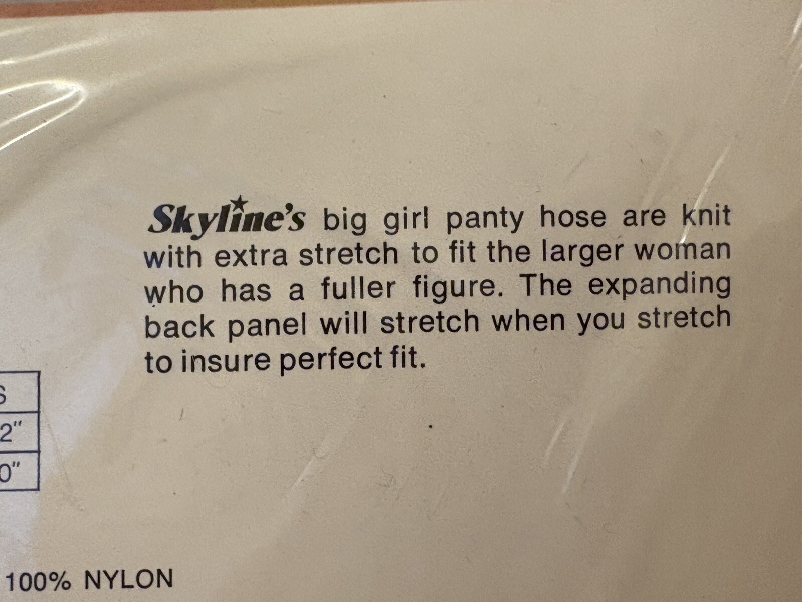 Skyline Big Girl Panty Hose Beige Panty Hose 780-095 XL 200-240lbs Hips 48”-60”