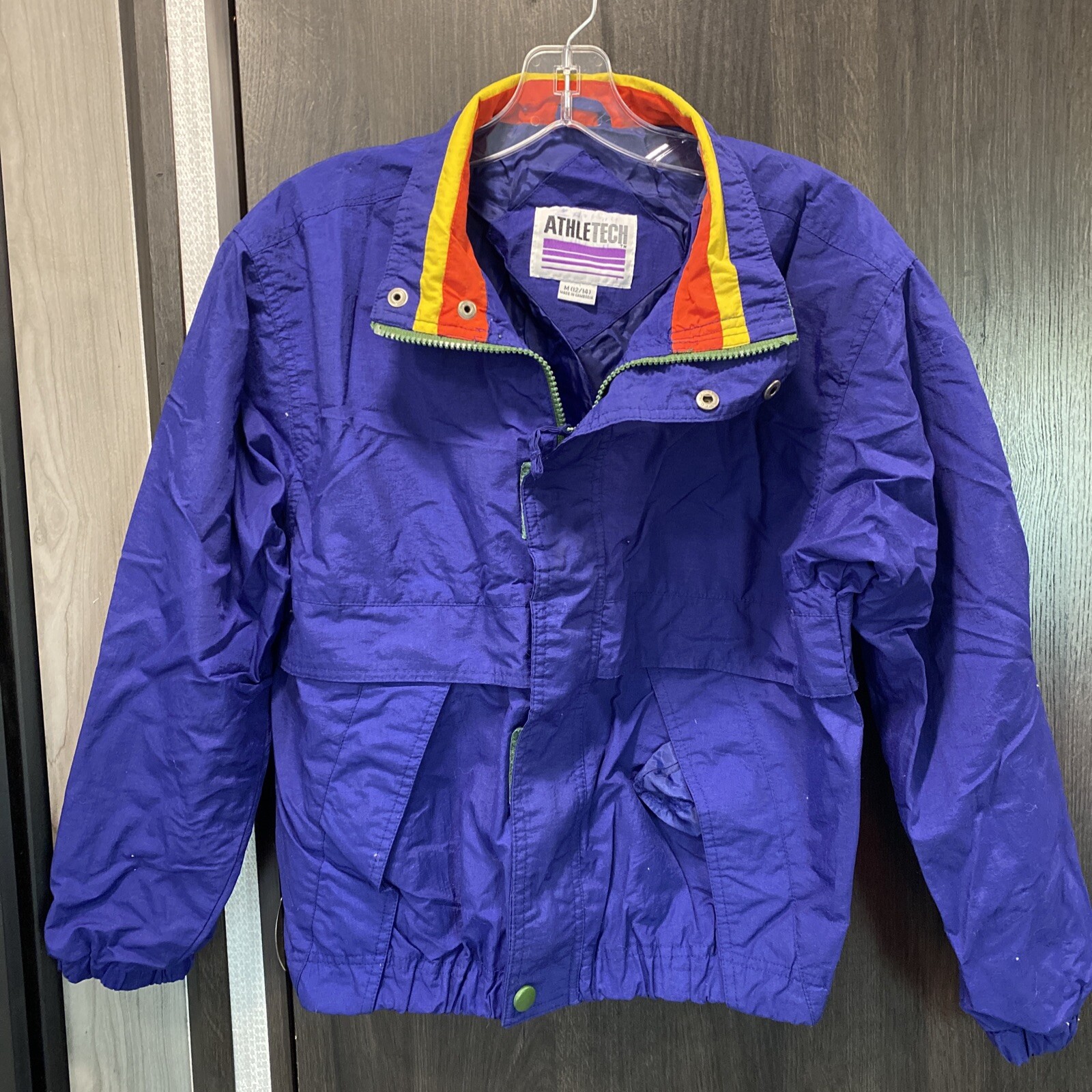 ATHLETECH Teens M Blue Vintage 90s Zip-up Windbreaker Jacket