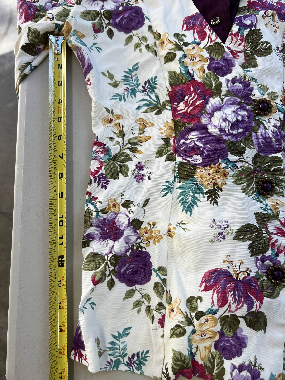 Vintage 80s Willy’s Influence Womens Floral Blouse Shoulder Pads Size 10 USA