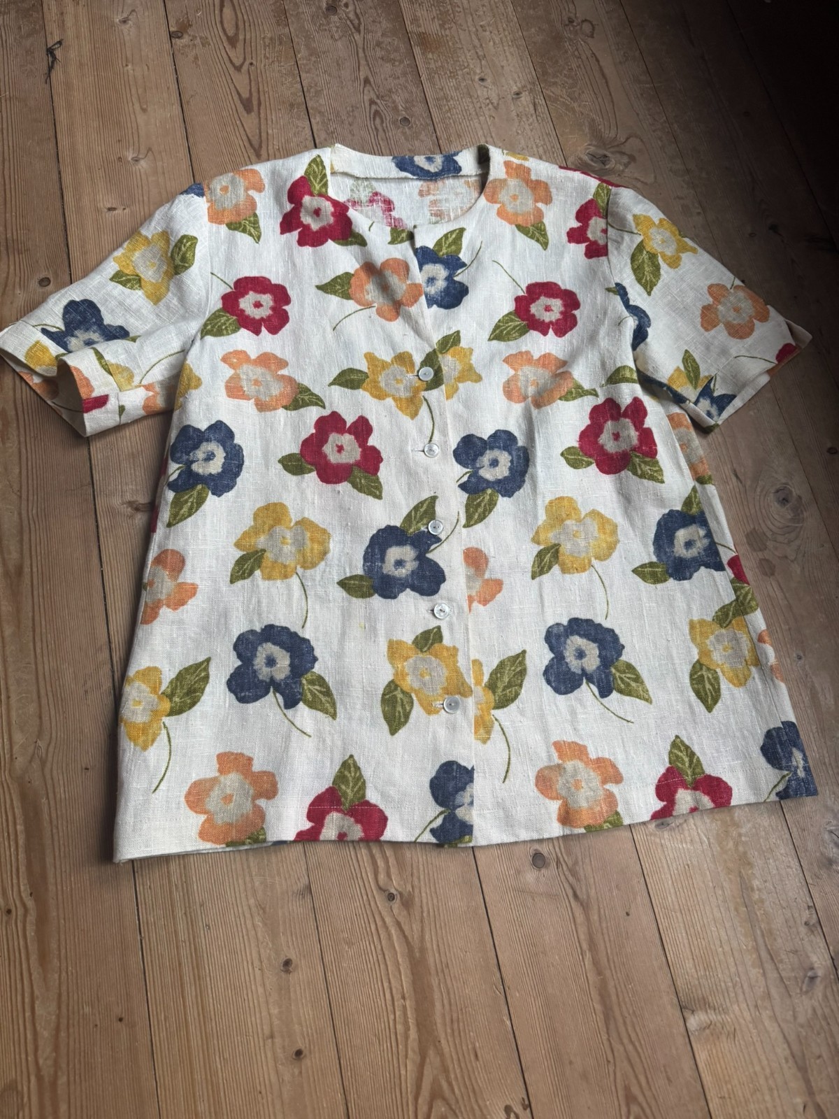 Historic Linen Jacket Handmade Size 40/42 Vintage Floral✨