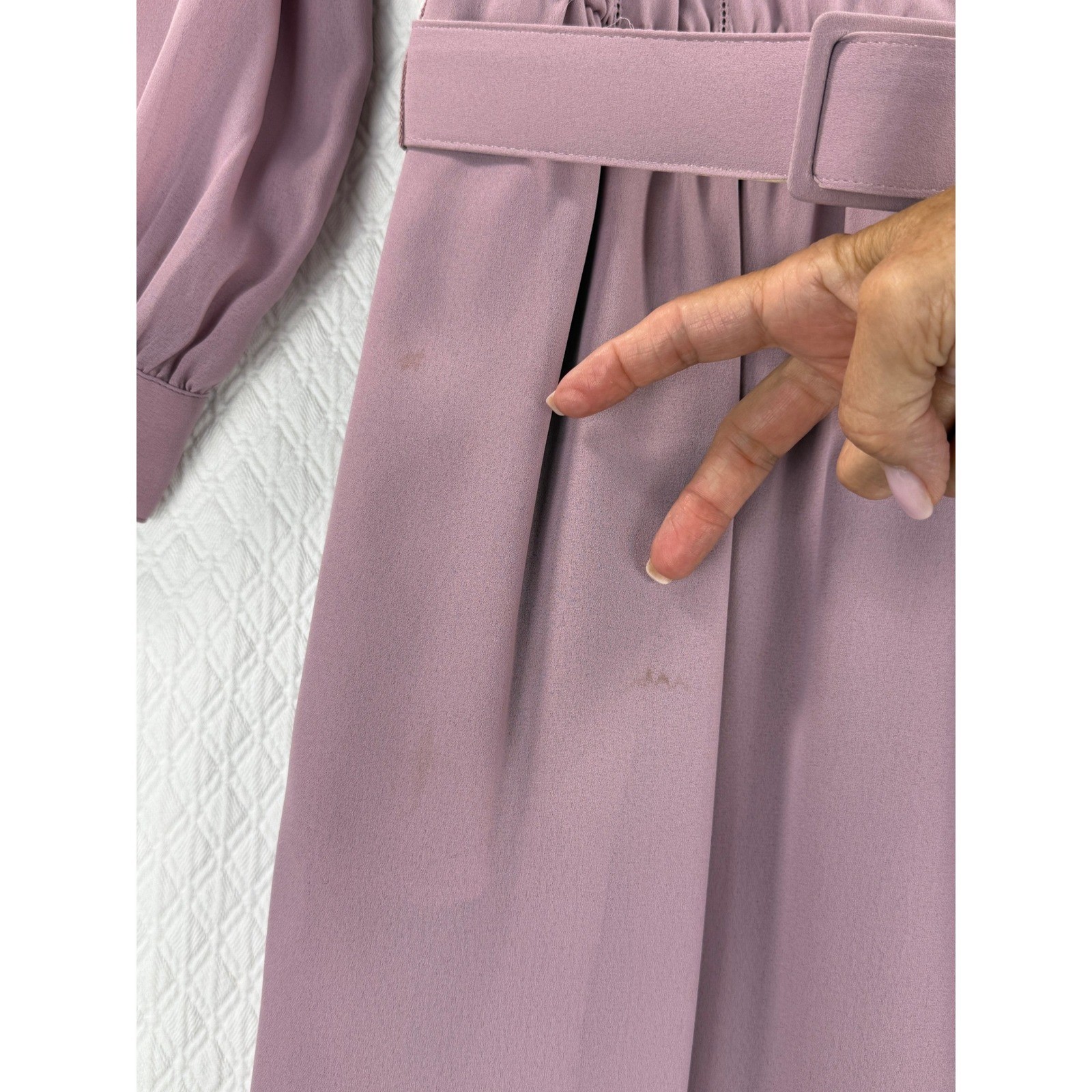 Wilroy Traveller Womens Vintage 6 Mauve Long Sleeve Belted Midi Dress