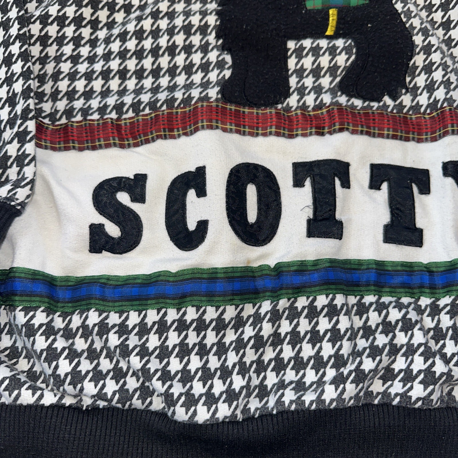 Vtg Marcy ‘N Me II~By Patrick Lee Scotty Dog~Houndstooth Top~large
