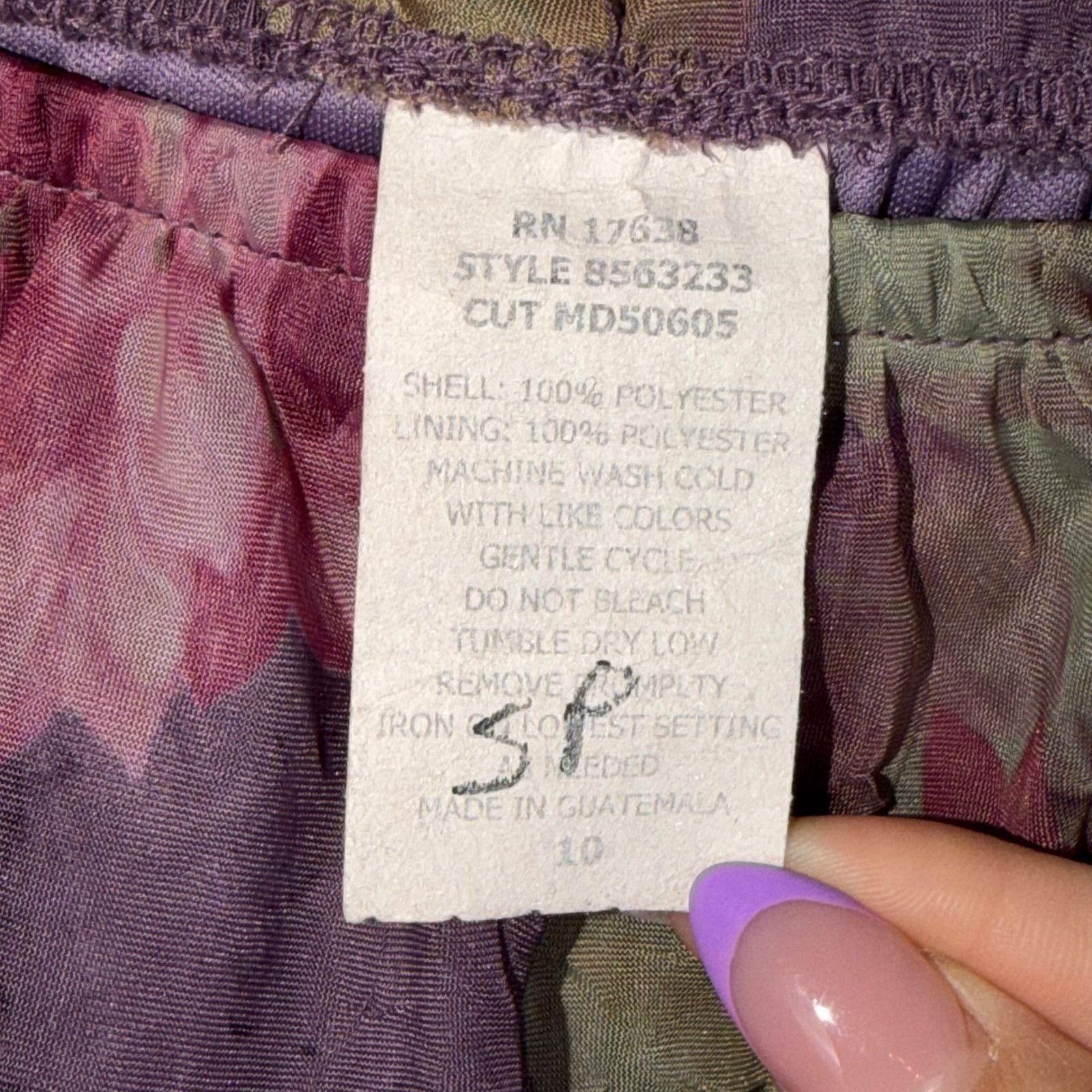 Floral Maxi Skirt Womens 10 Purple Sheer Chiffon Y2K Cottagecore Fairycore