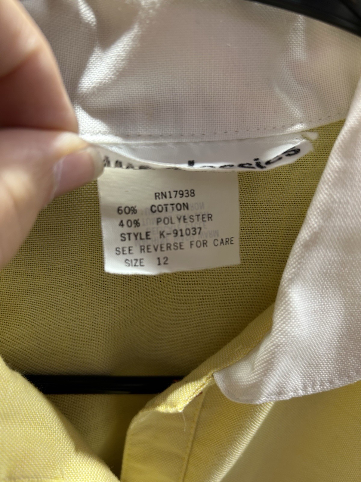 Vintage Kenny Classics Yellow Waitress Style Dress Size 12 All Original Buttons