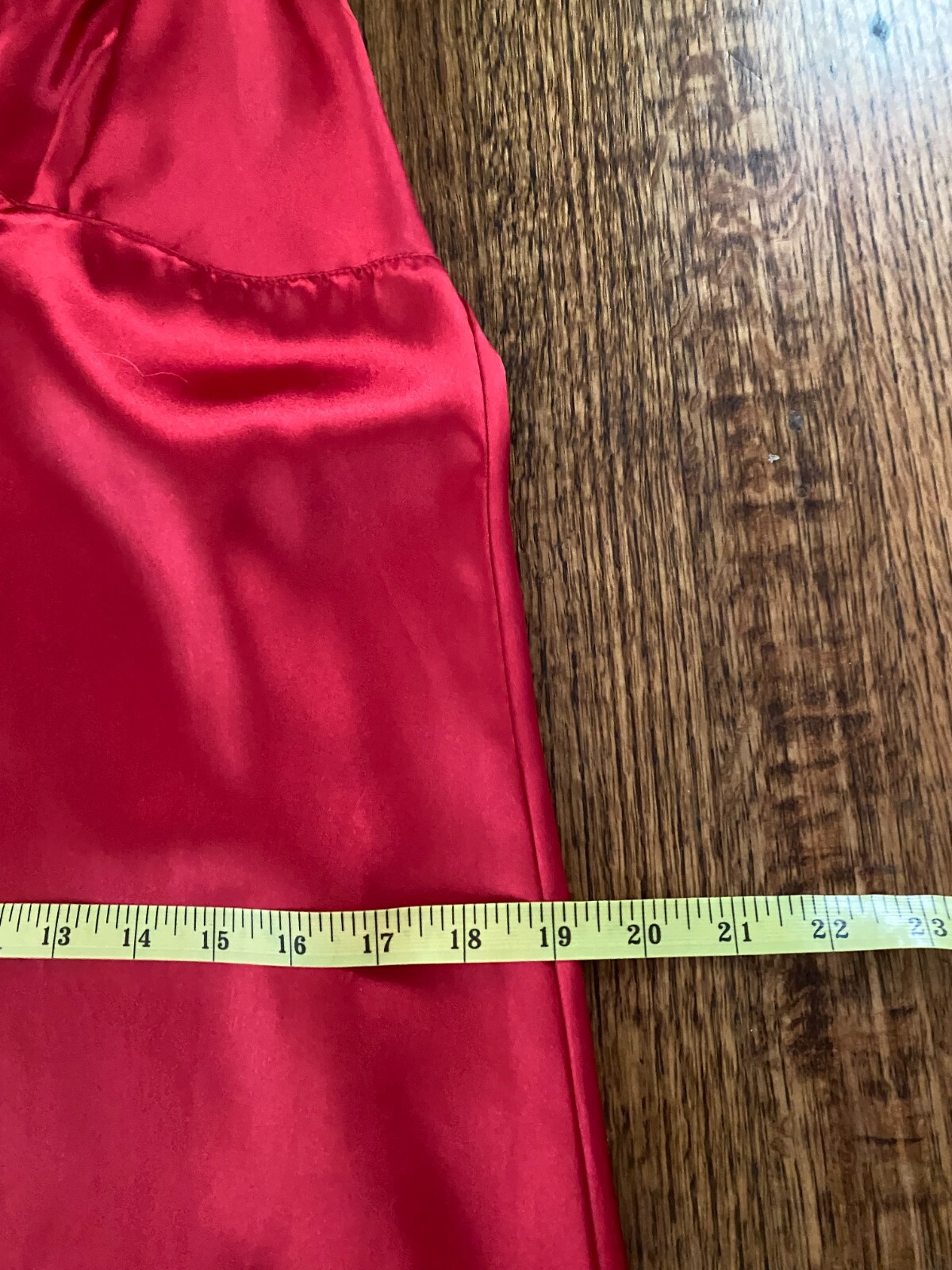 VTG 1990s Poppy Tomato Red Scalloped Bust Maxi Silky Slip Medium