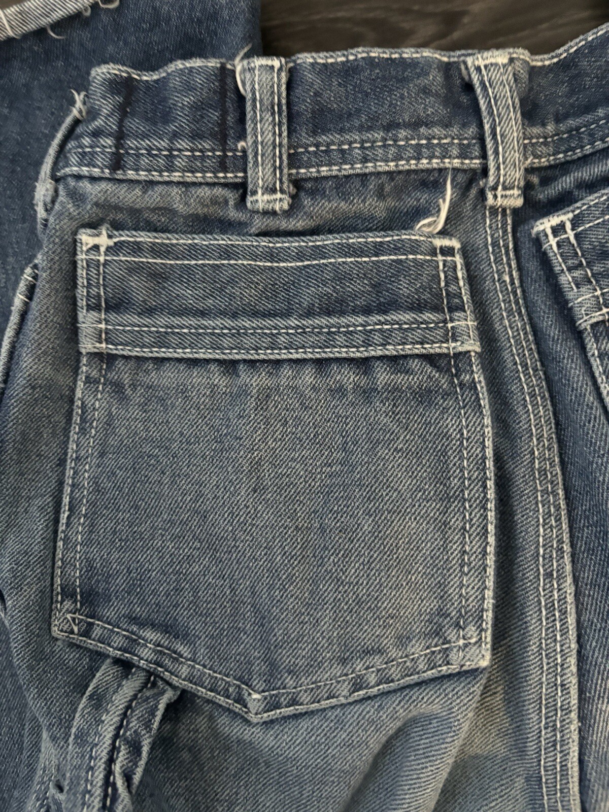 Vintage womens Lawman jeans Flare Bell Bottoms Western Carpenter 26XL Hong Kong