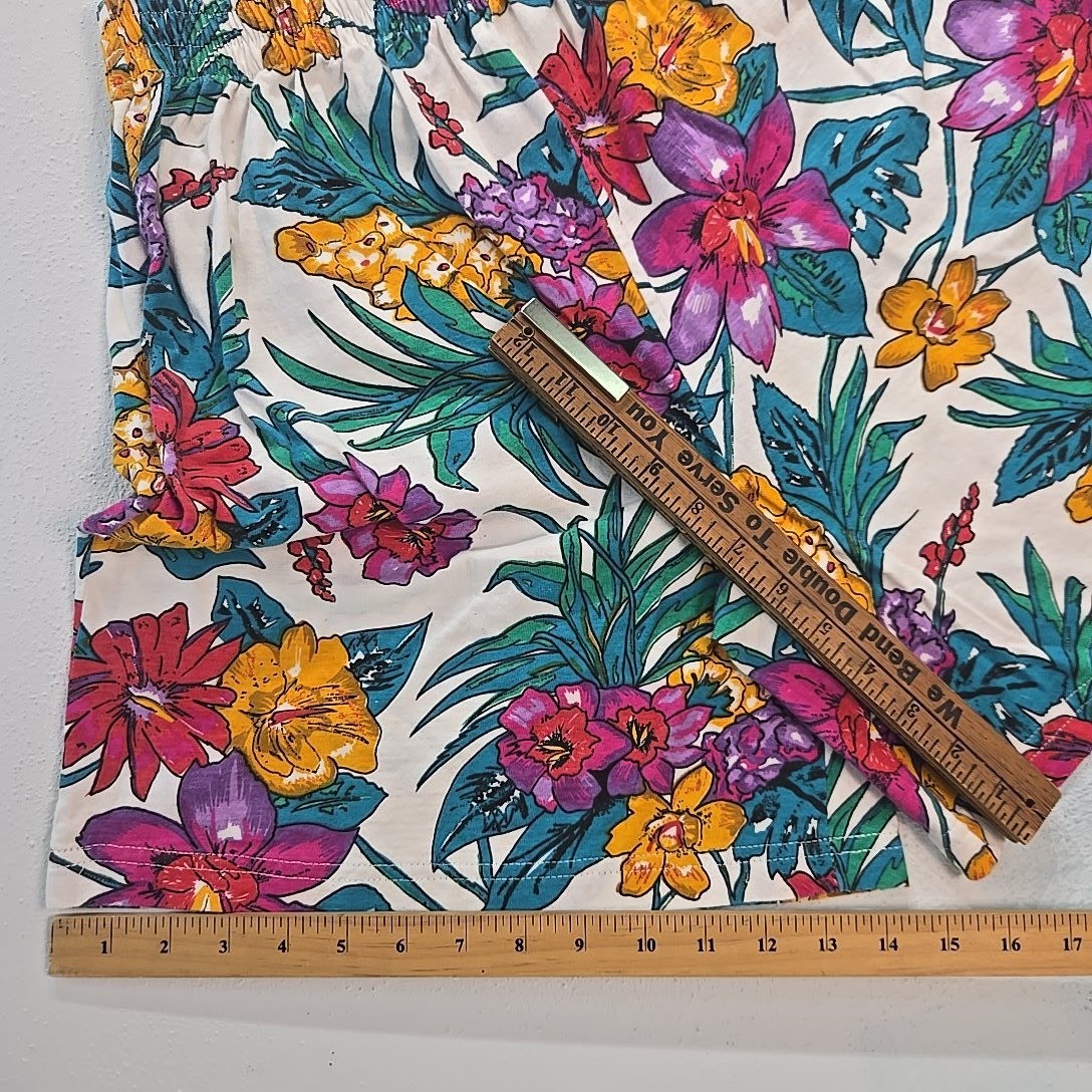 VTG Jason Maxwell AOP 1980s M Shorts Women Tropical Floral Pineapple Cotton GUC