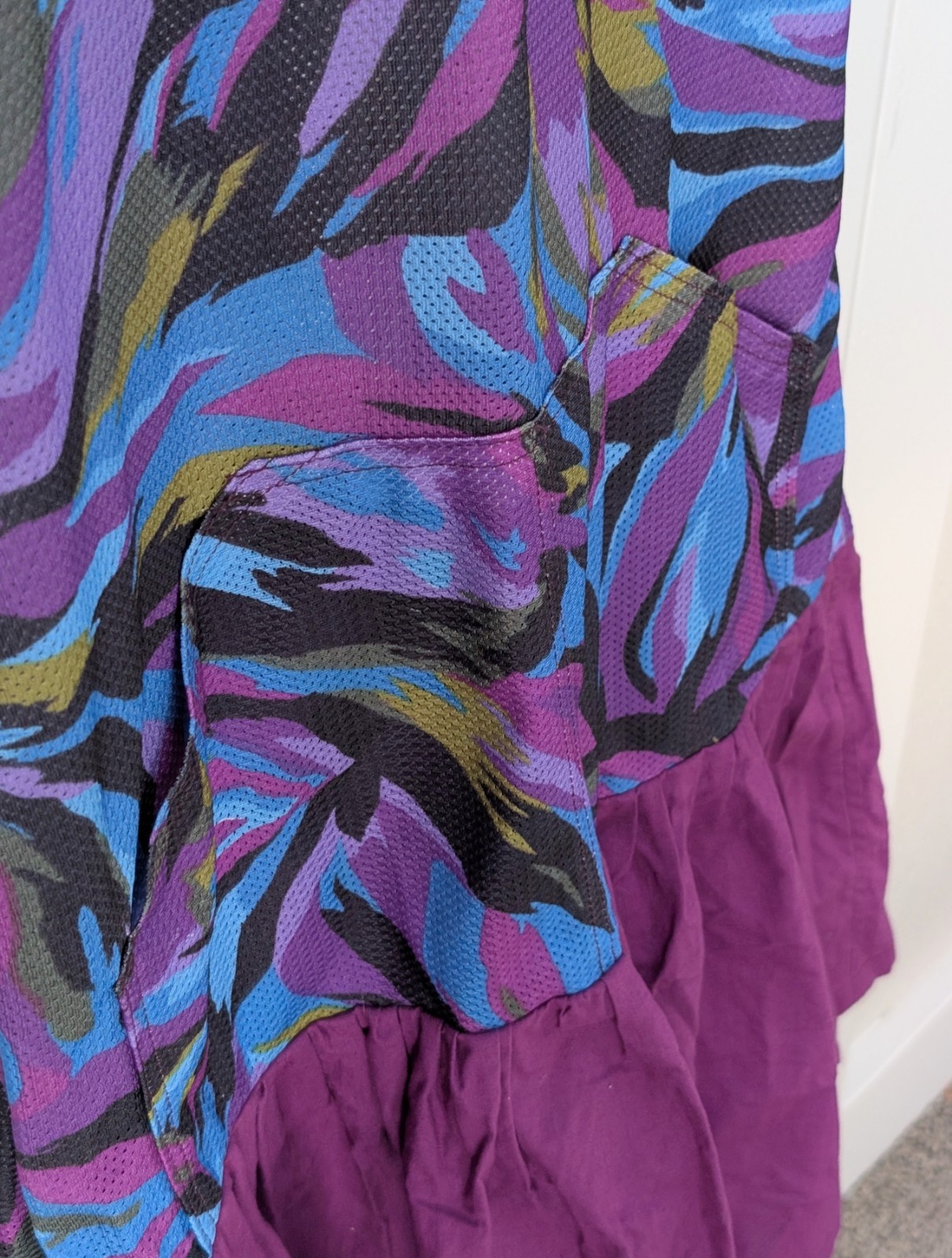 Vintage 80’s 90’s Biking Dress Women’s M Purple Mesh Top Ruffle Skirt Cycling
