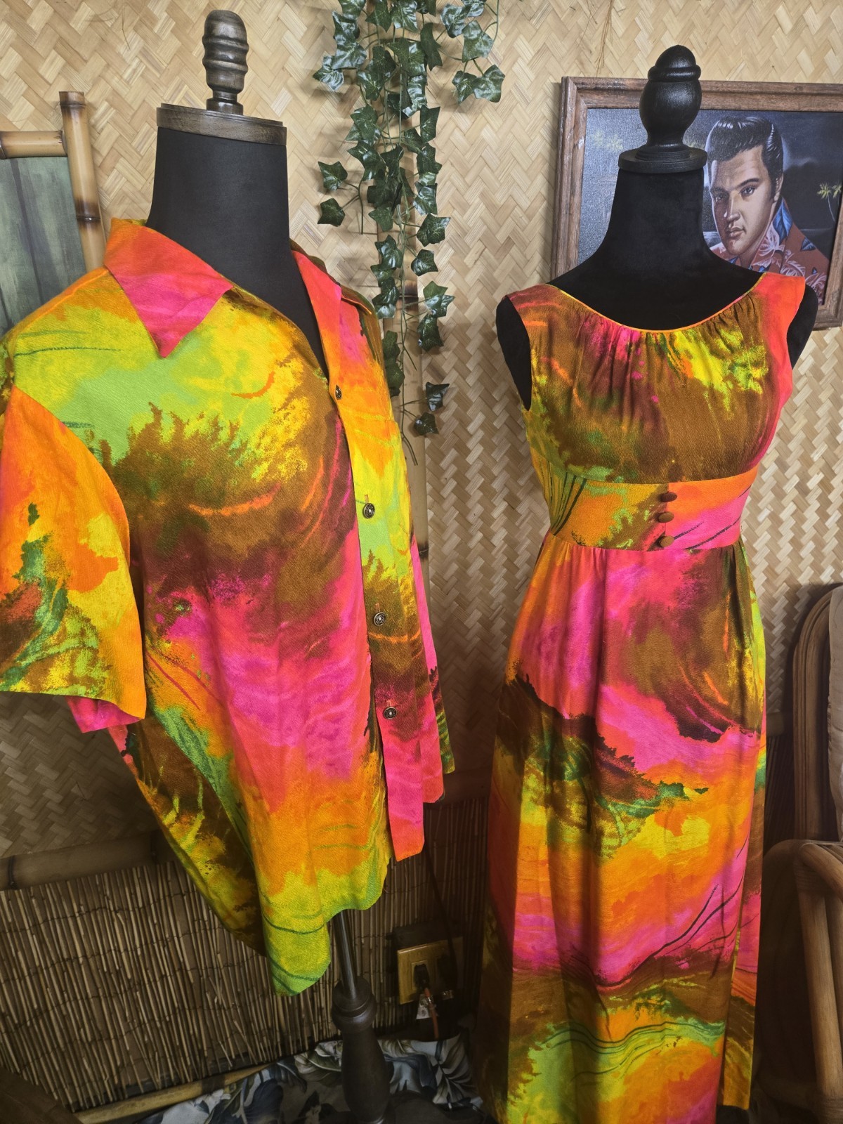 Vintage Waltah Clarke Shirt And Dress Honeymoon Set w1131
