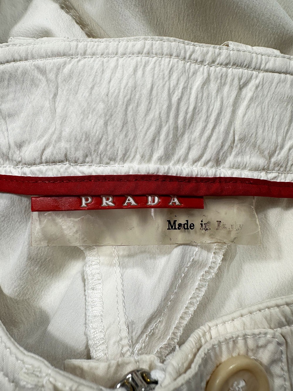 Prada White Aviator Zipper Cargo Capri Pant – Size 38IT / Fits Size XS-S