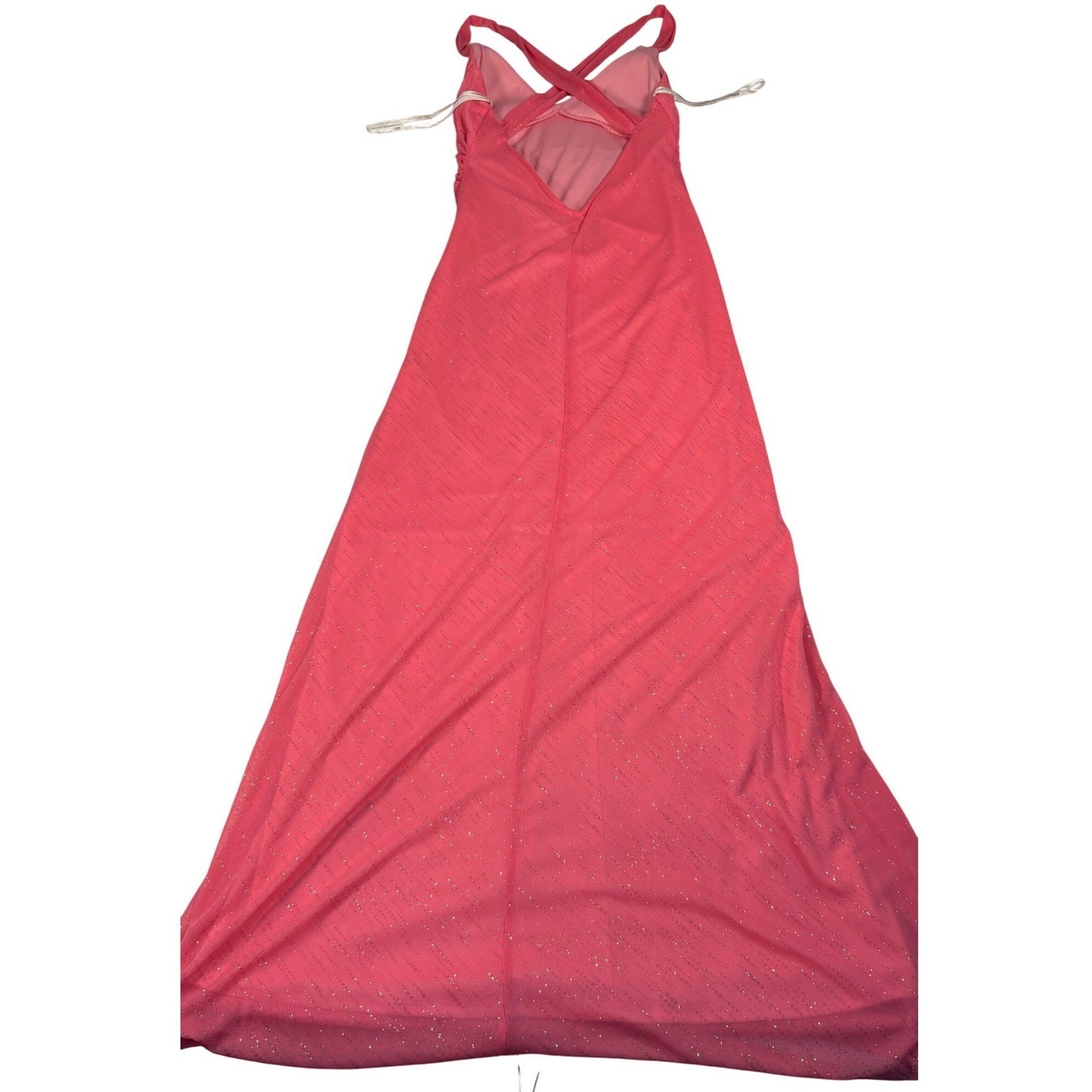 VTG city triangles hot pink glitter prom maxi formal dress y2k coquette dainty