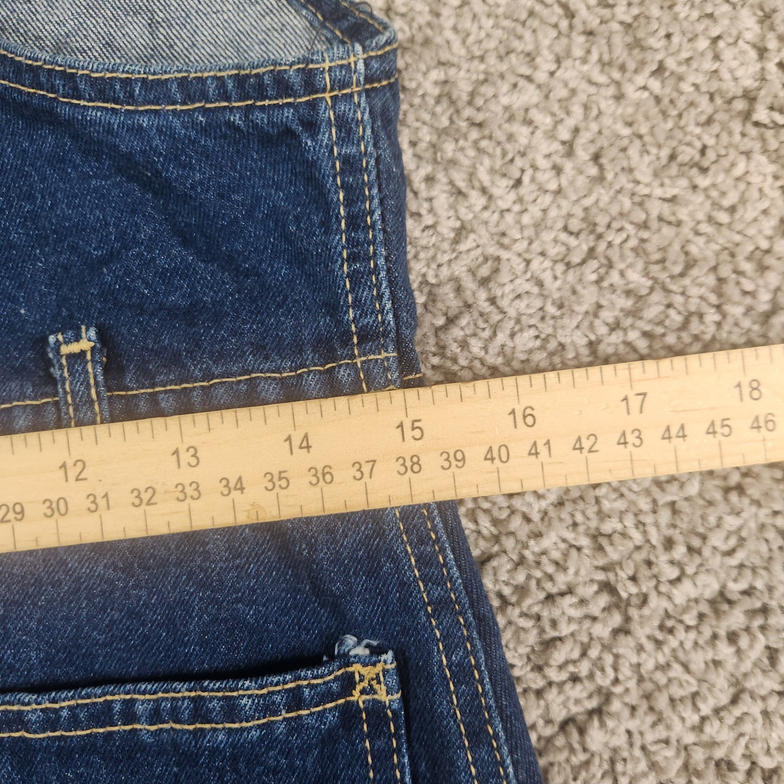 VTG Lee Denim Overall Dress Sz Medium 7/8 Dark Wash Button Front Bib USA 70s 80s