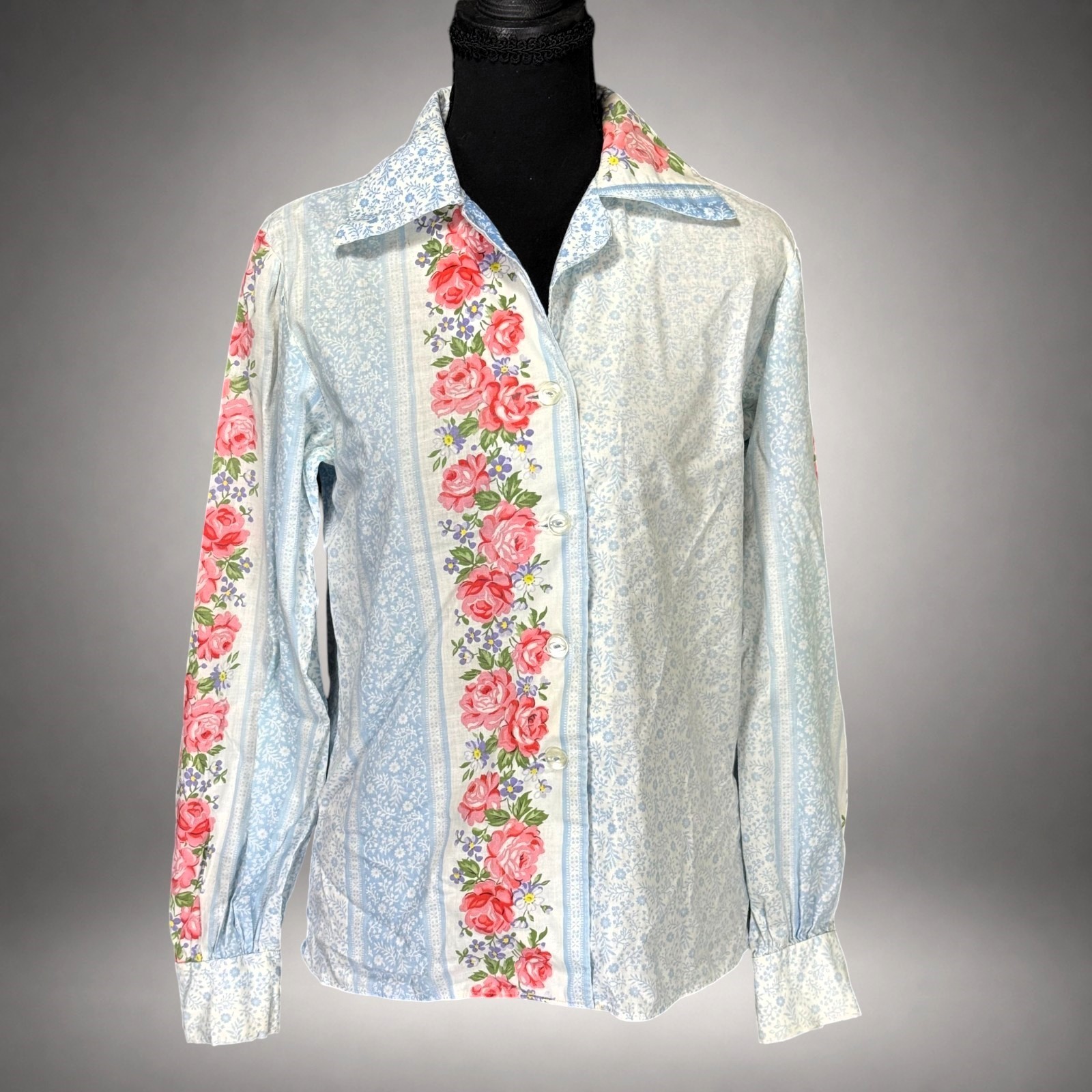 Vintage 1970s Handmade 3 Pc Denim Pant Suit Floral Boho Prairie Women’s Set