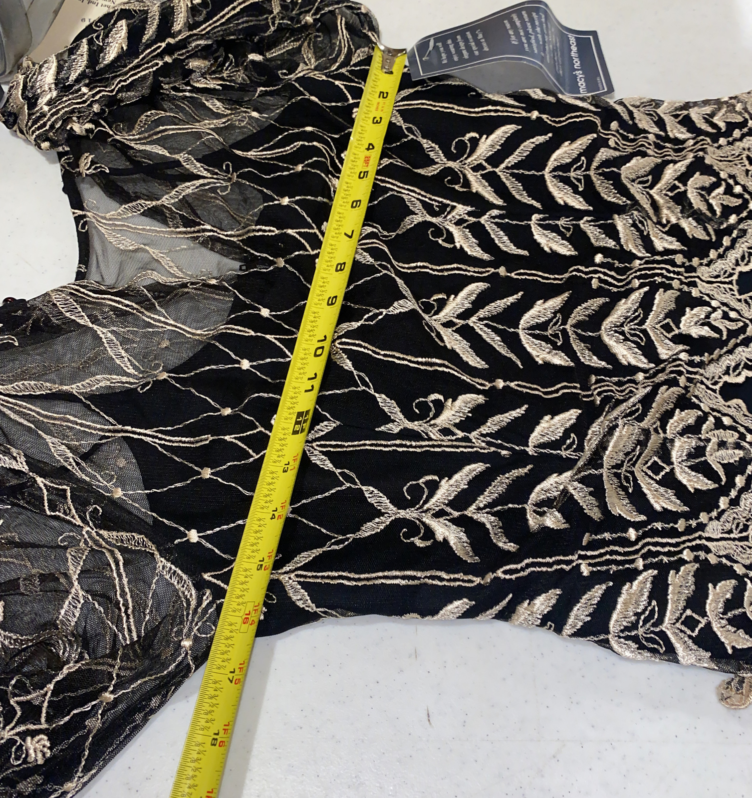 Vtg Cachet Formal Dress Bari Protas Elegant Black Gold USA Made New 9/10