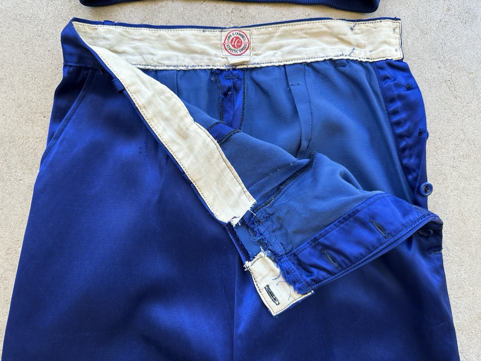 1930s Lowe & Campbell Blue Gold Satin Sportswear Set Western Ranchwear Rodeo