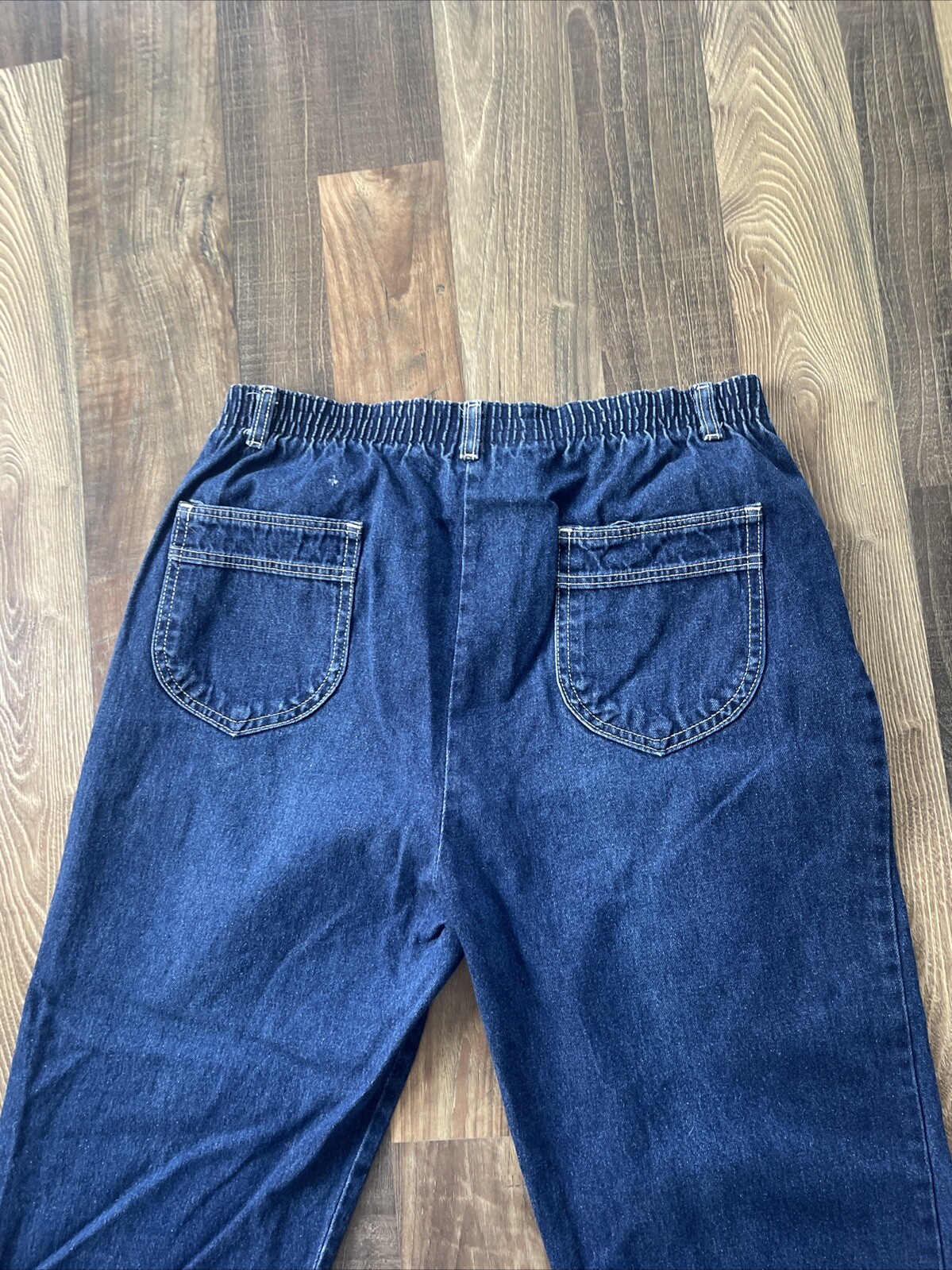 Pizzazz New York Paris Blue Jeans Elastic Waist Talon 42 Zipper size W30 L28.5