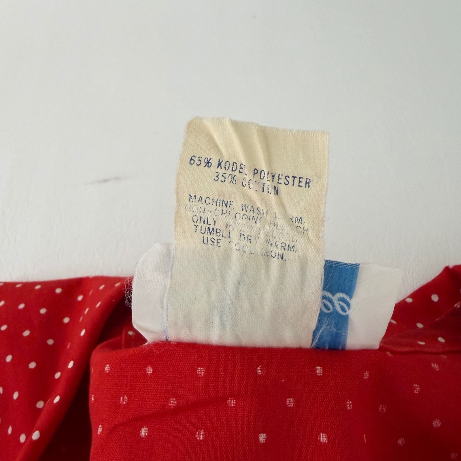 Lara Dee House Dress Womens 38 Red Polka Dot Vintage Button Front Rick Rack Trim
