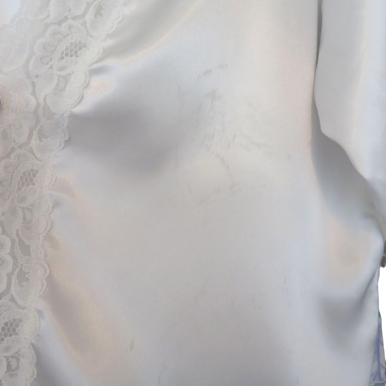 Vintage White Lace Satin Slip Nightgown Robe Peignoir Set Wedding Honeymoon