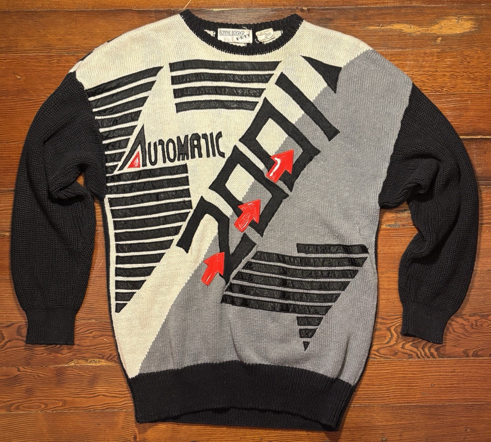 Rare Vintage Bonnie Boerer Pret Automatic 2001 Long Sleeve Sweater Size Small