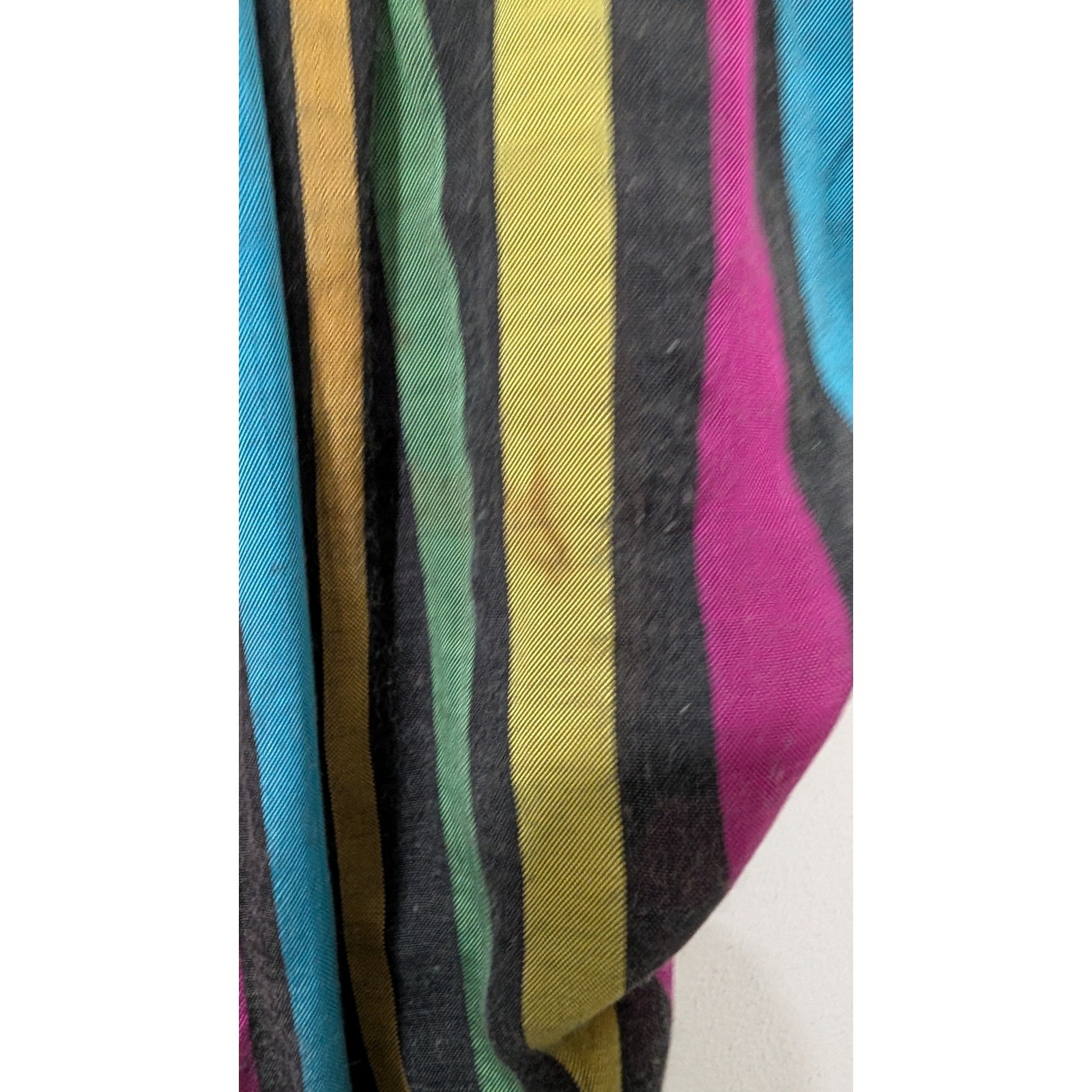 Vintage Susan Allan for Nirvana Stripe V-Neck Top Boho 1960’s Grunge Multi-Color