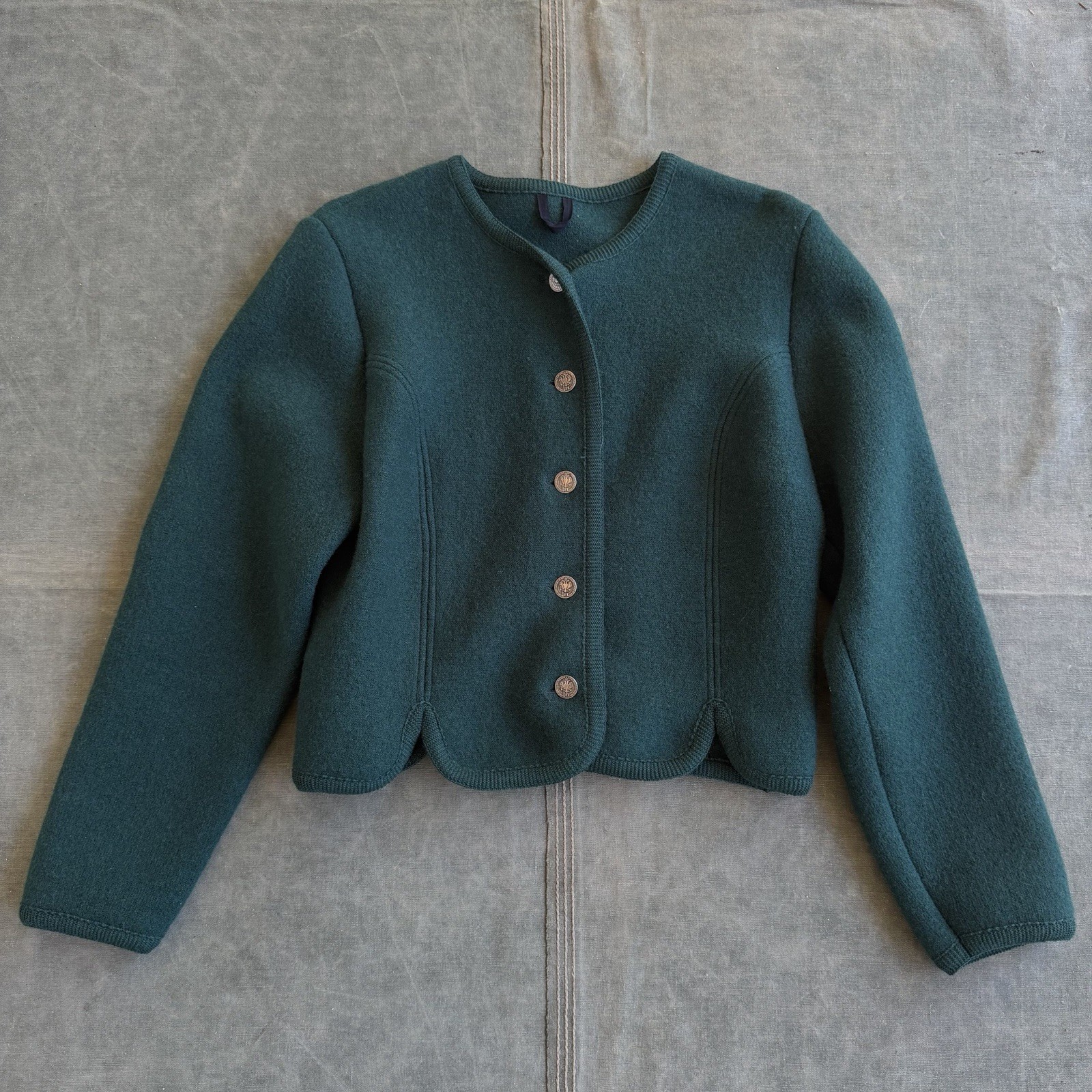 Vintage Edinburgh Wool Sweater Women’s 14 Gold Buttons Made In Scotland 80s