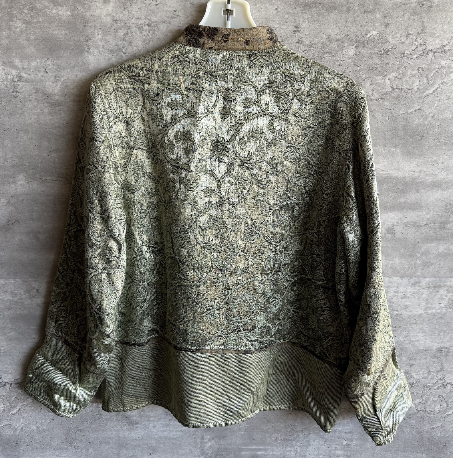 Vintage Flashback Embroidered Floral Jacquard Beaded Tapestry Jacket Size S
