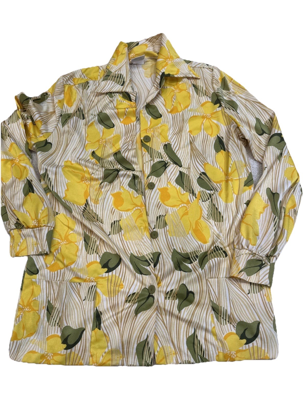 RARE VTG 1960 DE WEESE design L.A. SWIM and SUN FASHIONS yellow, smock coverup