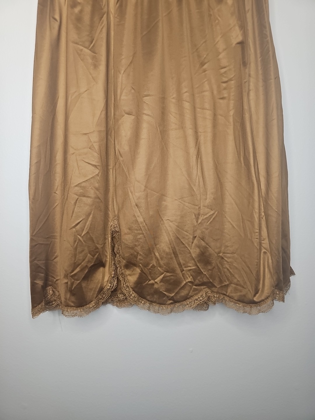 Vintage Vanity Fair Tricot Pillowtab Brown Half Slip Lace Detail Size XSmall