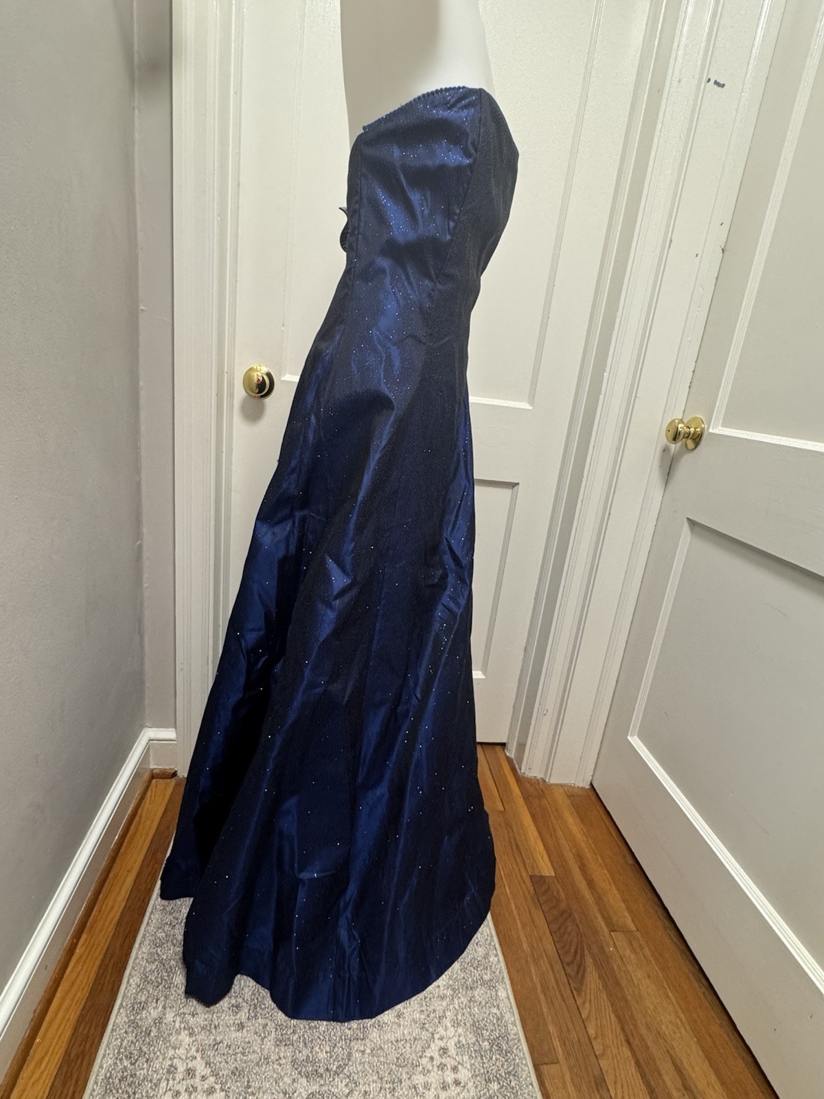 VTG Scott McClintock Blue Sparkle Strapless Gown Dress 12 Midnight Navy Prom