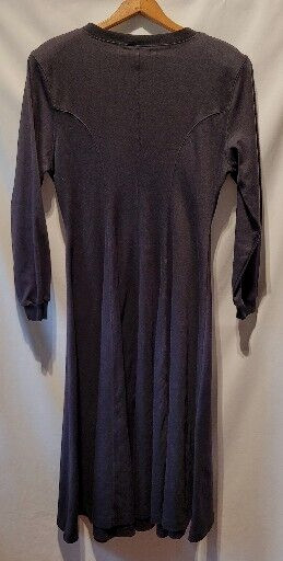 Vintage Lerner Womens 14 Black Maxi A Line Swing Dress w/Shoulder Pads Formal