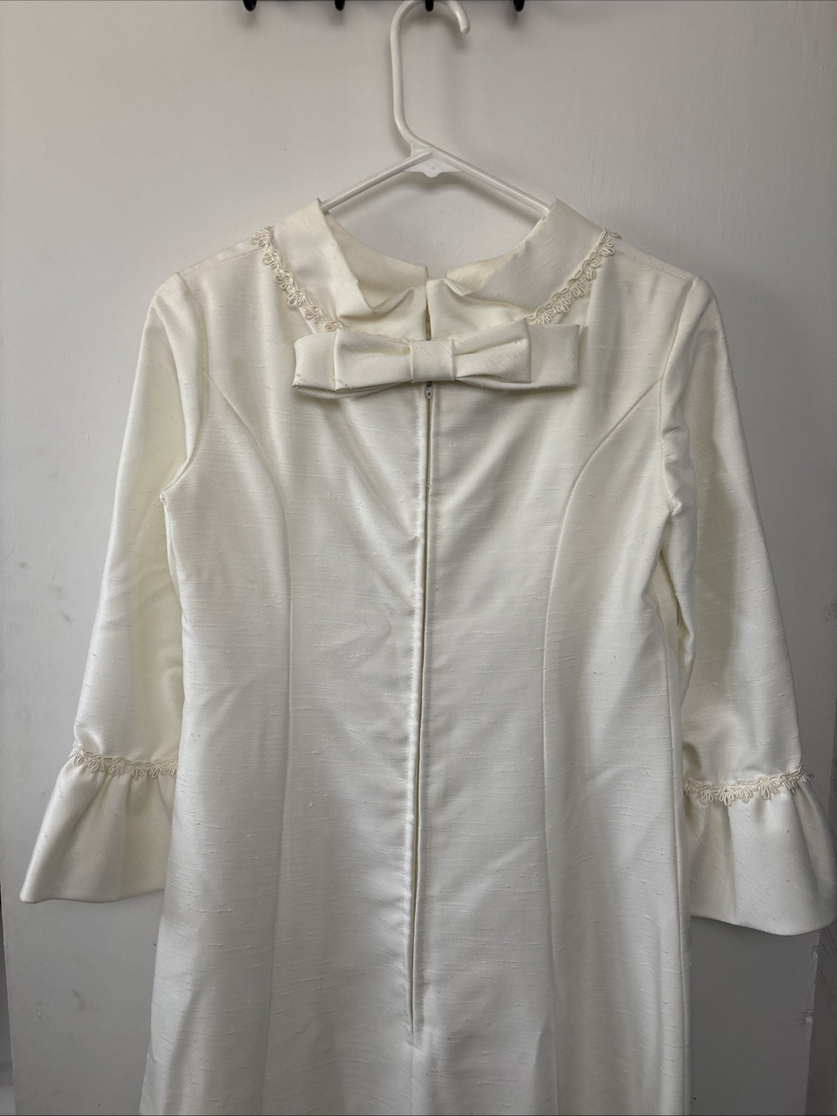 Vintage Lorrie Deb of San Francisco 1950s Ivory Wedding Dress Cape Train SZ 9 10