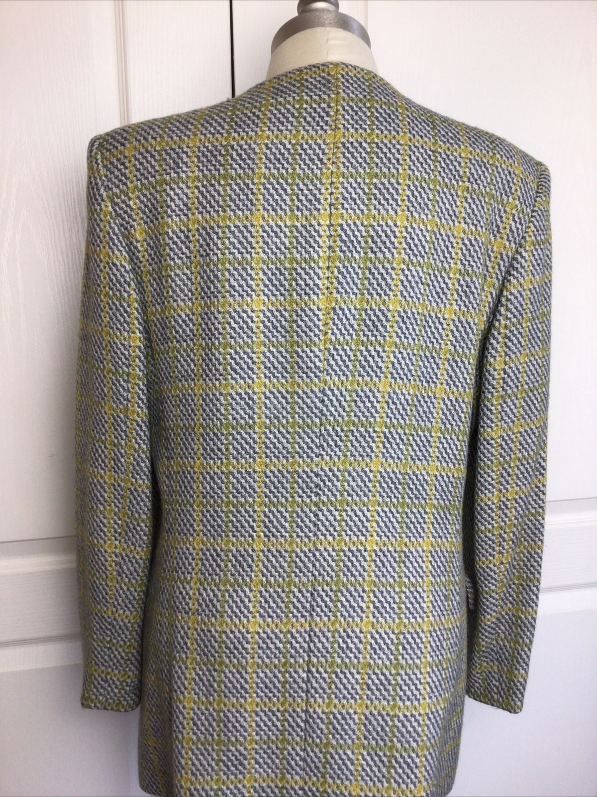 Vintage Harve Benard Green & Plaid Four Button Jacket 100% Wool 8