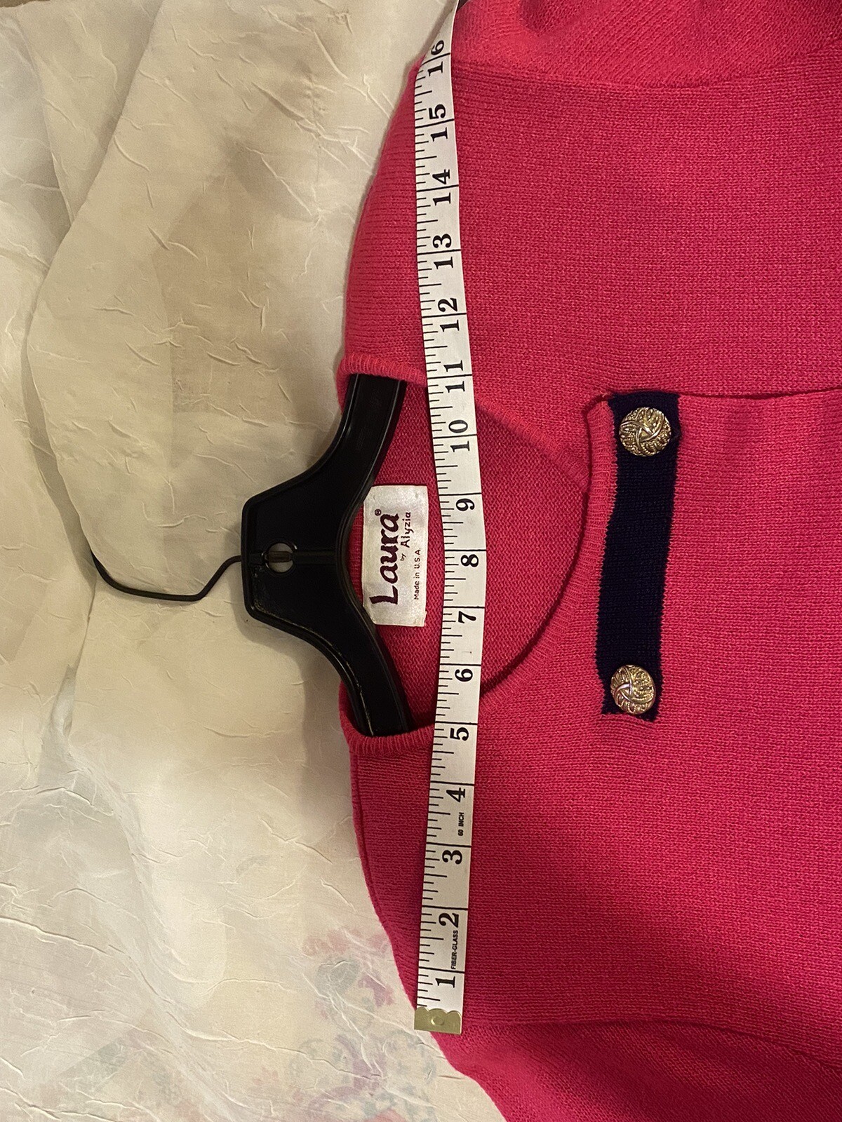 Vintage Double Breasted Hot Pink Sweater By Laura By Alyzia