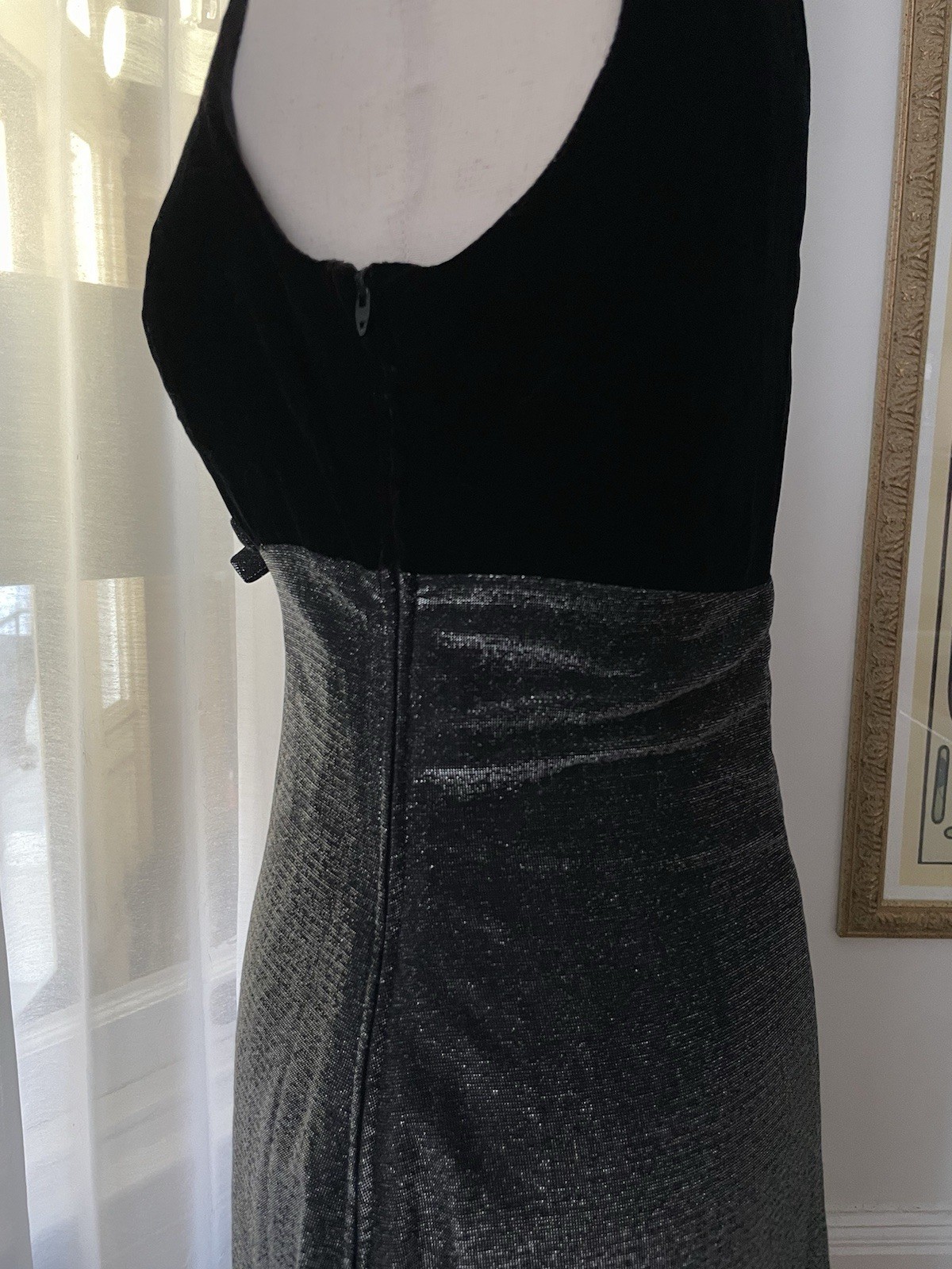 Vintage Blondie And Me By Linda Bernell Black Velvet And Silver Formal Dress