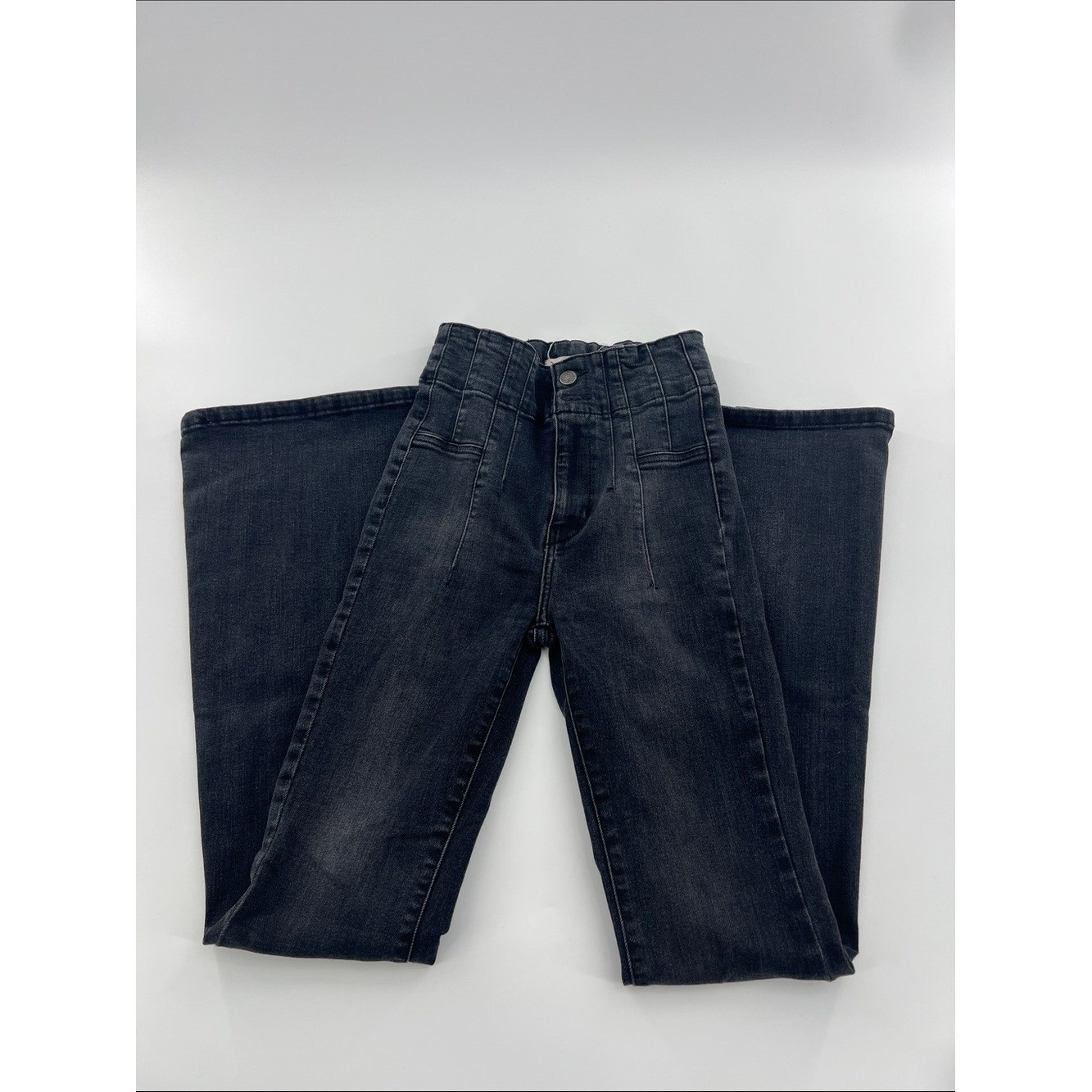 Free People Jayde onyx flare jeans retro festival stretch girlhood grunge