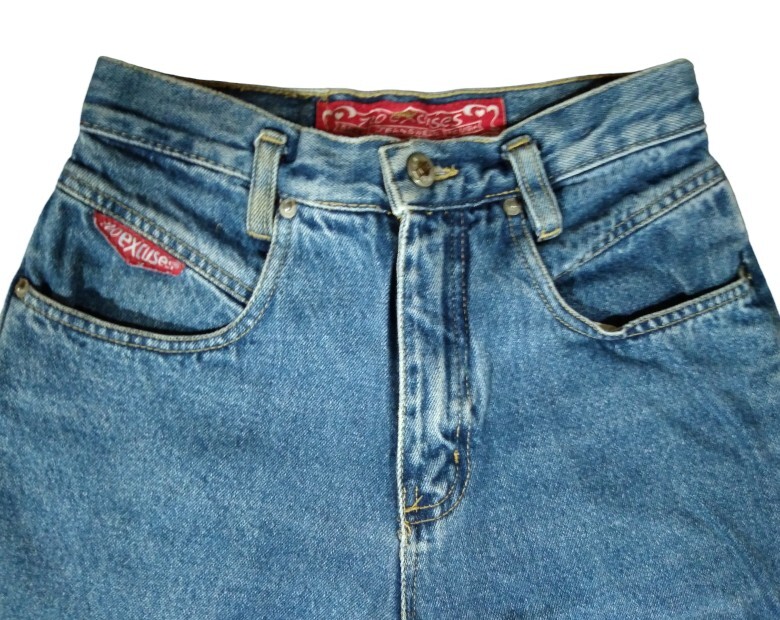 Vintage 80s 90s No Excuses Denim Jeans High Rise Waist Straight Size 3/4