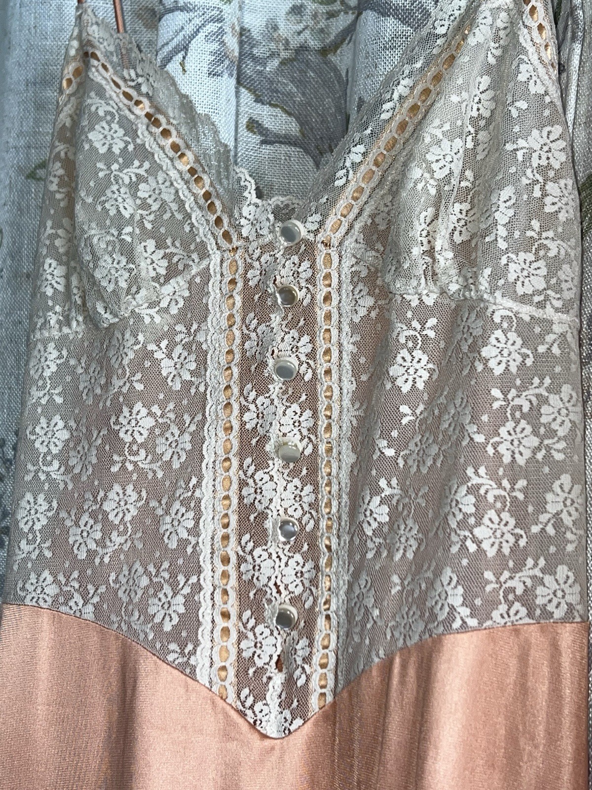 Vintage Pin-up 50”s Henson Kickernick Peach Lace Babydoll Nightgown Robe Set Sm