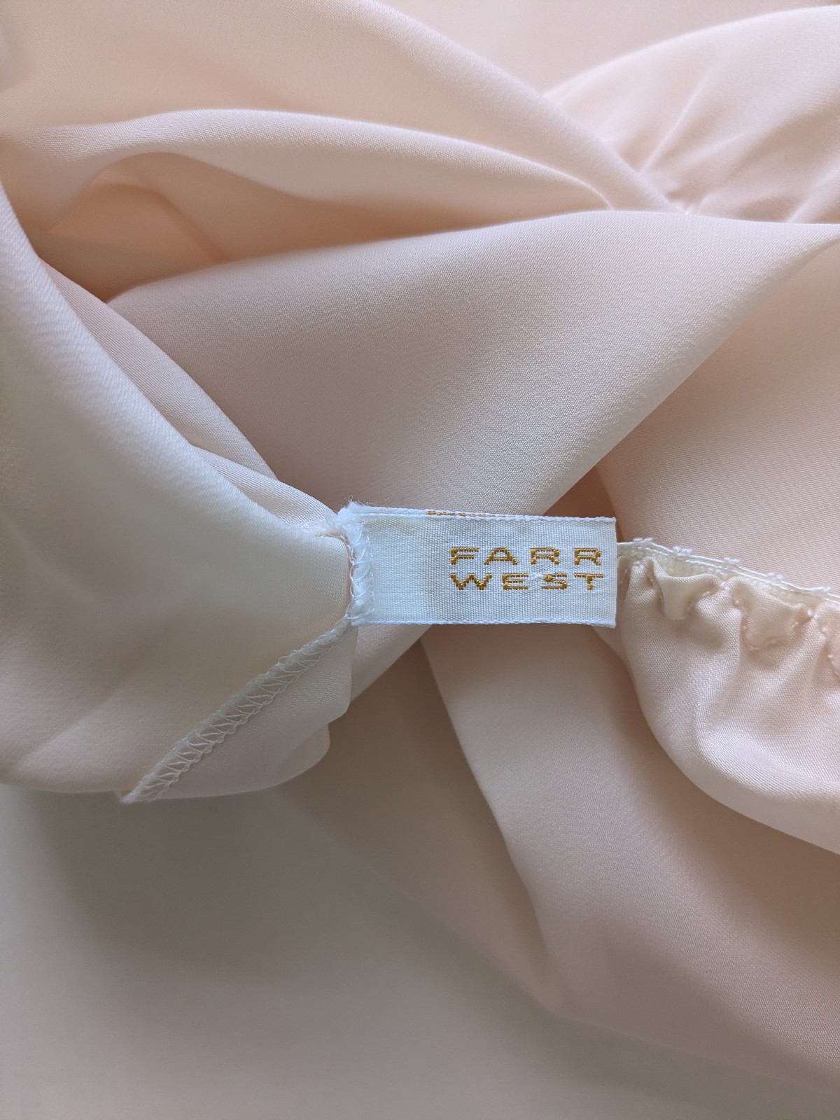 Vintage Farr West Skirt Maxi Half Slip Back Slit Lace Hem Cream White Size XS